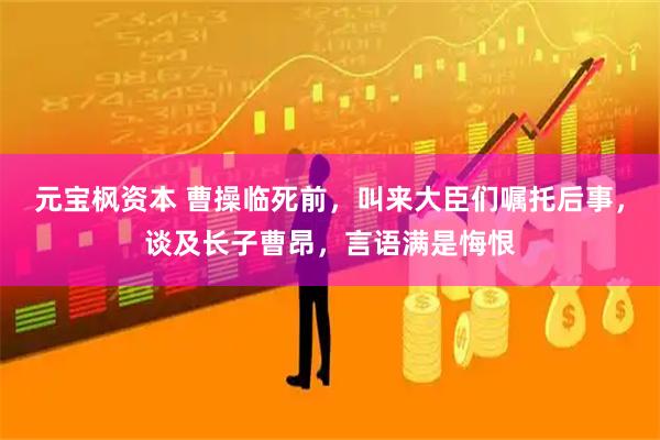 元宝枫资本 曹操临死前,叫来大臣们嘱托后事,谈及长子曹昂,言语满是悔恨